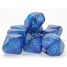 Chessex 26263 Gemini Blue-Blue/light blue Luminary Set of 10 d10s