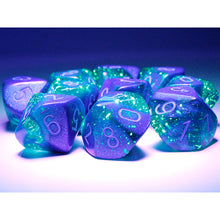 Chessex 26263 Gemini Blue-Blue/light blue Luminary Set of 10 d10s