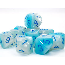 Chessex 26265 Gemini Pearl Turquoise-White/blue Luminary Set of 10 d10s