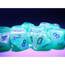 Chessex 26265 Gemini Pearl Turquoise-White/blue Luminary Set of 10 d10s