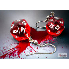 Chessex 54201 Hook Earrings Translucent Red Mini-Poly d20 Pair