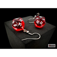 Chessex 54201 Hook Earrings Translucent Red Mini-Poly d20 Pair