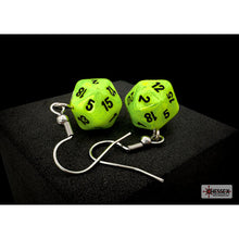 Chessex 54205 Hook Earrings Vortex‚ Bright Green Mini-Poly d20 Pair