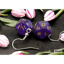 Chessex 54212 Hook Earrings Borealis Royal Purple Mini-Poly d20 Pair