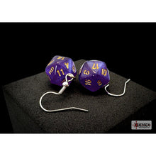 Chessex 54212 Hook Earrings Borealis Royal Purple Mini-Poly d20 Pair