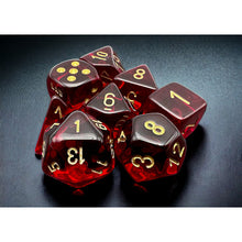 Chessex 30058 Translucent Crimson/gold Polyhedral 7-Dice Set with bonus die