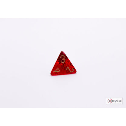 Chessex 30058 Translucent Crimson/gold Polyhedral 7-Dice Set with bonus die