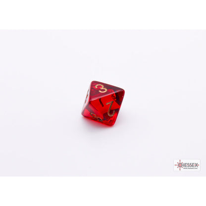 Chessex 30058 Translucent Crimson/gold Polyhedral 7-Dice Set with bonus die