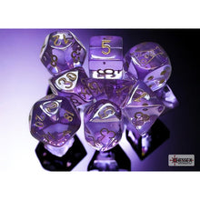 Chessex 30059 Translucent Lavender/gold Polyhedral 7-Dice Set with bonus die