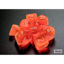 Chessex 30060 Translucent Neon Orange/white Polyhedral 7-Dice Set with bonus die