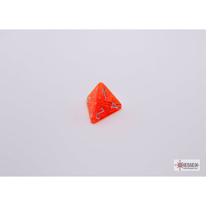 Chessex 30060 Translucent Neon Orange/white Polyhedral 7-Dice Set with bonus die