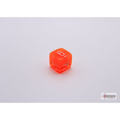 Chessex 30060 Translucent Neon Orange/white Polyhedral 7-Dice Set with bonus die
