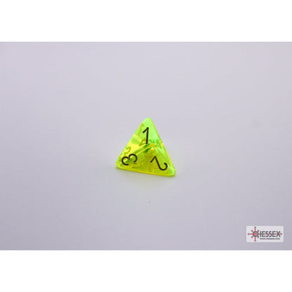 Chessex 30061 Translucent Neon Yellow/white Polyhedral 7-Dice Set with bonus die
