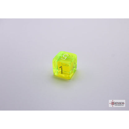 Chessex 30061 Translucent Neon Yellow/white Polyhedral 7-Dice Set with bonus die