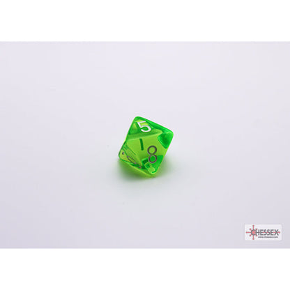 Chessex 30062 Translucent Rad Green/white Polyhedral 7-Dice Set with bonus die