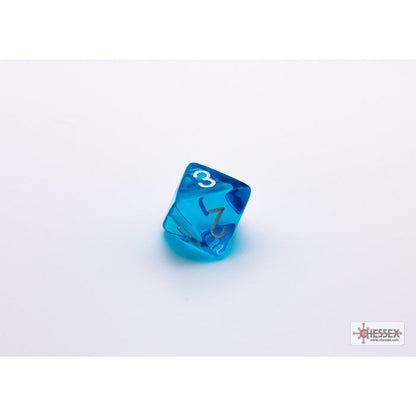 Chessex 30063 Translucent Tropical Blue/white Polyhedral 7-Dice Set with bonus die