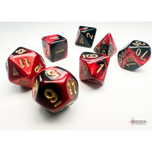 Chessex 20633 Gemini‚ Mini-hedral Black-Red/gold 7-Die Set