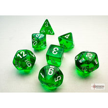 Chessex 20375 Translucent Mini-hedral Green/white 7-Die Set