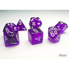 Chessex 20377 Translucent Mini-hedral Purple/white 7-Die Set
