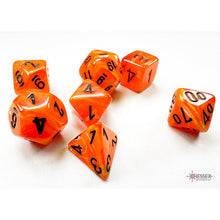 Chessex 20433 Vortex Mini-hedral Orange/black 7-Die Set