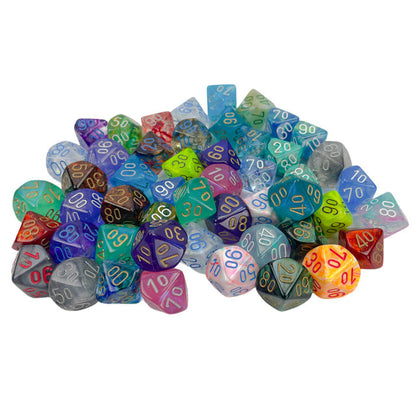 Chessex 29211 Signature Bag of 50 Assorted Polyhedral Tens 10