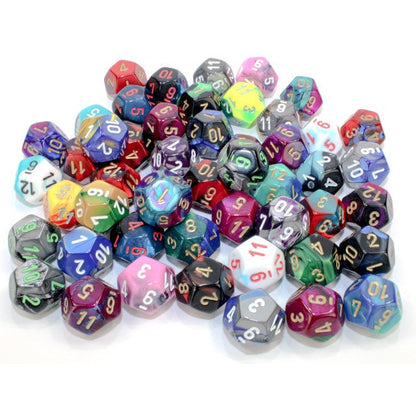 Chessex 29512 Bag of 50 Assorted Loose Gemini Polyhedral d12