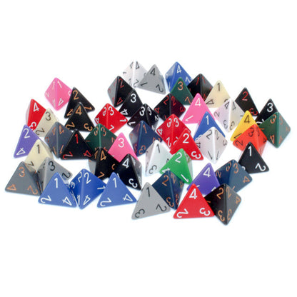 Chessex 29404 Opaque Bag of 50 Assorted Polyhedral d4