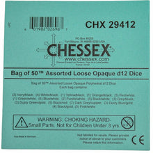 Chessex 29412 Opaque Bag of 50 Assorted Polyhedral d12