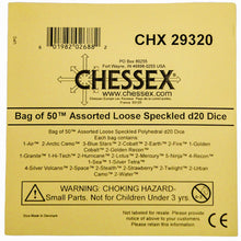 Chessex 29320 Speckled Bag of 50 Assorted Polyhedral d20