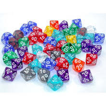 Chessex 29610 Translucent Bag of 50 Assorted Polyhedral Tens 10