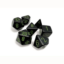 Chessex 25458 Opaque Polyhedral Black/green 7-Die Set