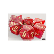 Chessex 22504 Glitter Mega-hedral Ruby/gold 7-Die Set