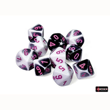 Chessex 26269 Gemini Black-White/pink Set of 10 d10s
