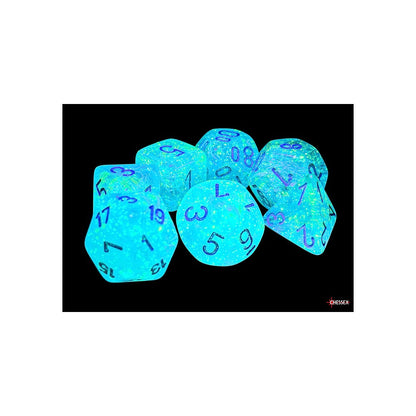 Chessex 22566 Luminary Mega-hedral Sky/silver Luminary 7-Die Set