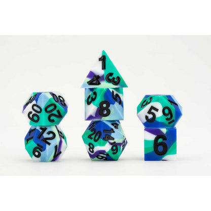 Fanroll: 16mm Pride Sharp Edge Silicone Rubber Poly Dice Set: Gay Men
