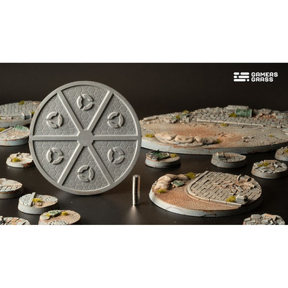 Gamers Grass Battle Ready Bases Urban Warfare Round 80mm x1