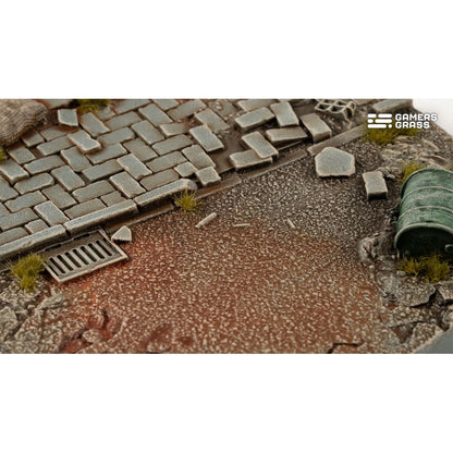 Gamers Grass Battle Ready Bases Urban Warfare Round 90mm x1