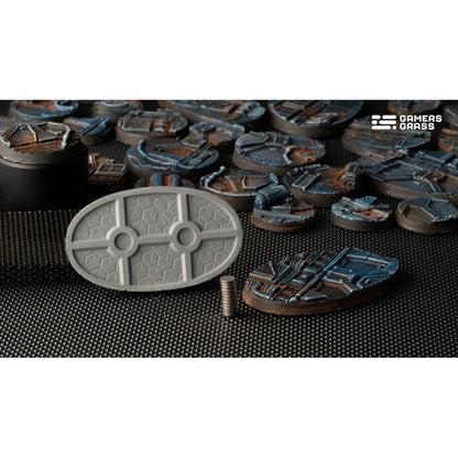 Gamers Grass Battle Ready Bases Spaceship Corridor Oval 60mm x4