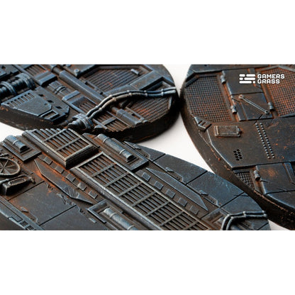 Gamers Grass Battle Ready Bases Spaceship Corridor Oval 75mm x3