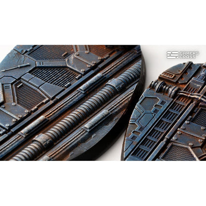 Gamers Grass Battle Ready Bases Spaceship Corridor Oval 90mm x2