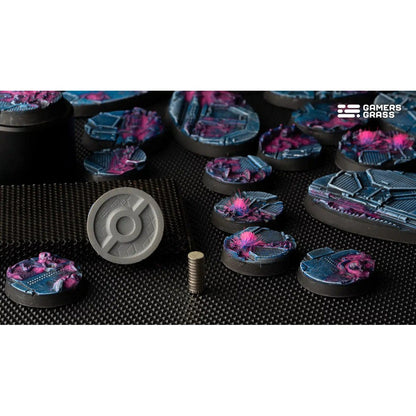 Gamers Grass Battle Ready Bases Alien Infestation Round 25mm x10