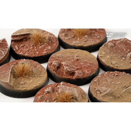 Gamers Grass Battle Ready Bases Badlands Round 28mm x8