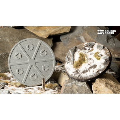 Gamers Grass Battle Ready Bases Winter Round 80mm x1