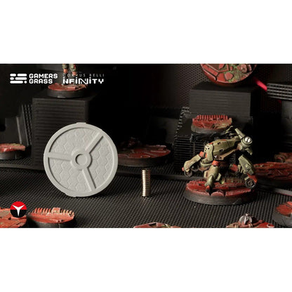 Gamers Grass Battle Ready Bases Nomad Crew Deck Round 40mm 4x