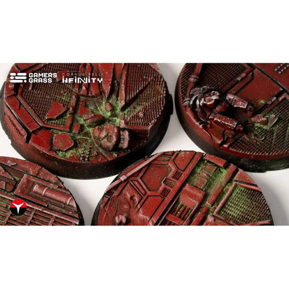 Gamers Grass Battle Ready Bases Nomad Crew Deck Round 40mm 4x