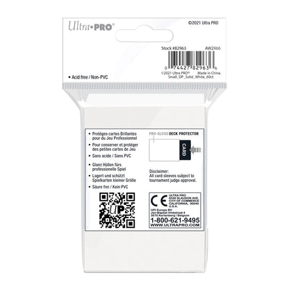 Ultra Pro: UP82963 PRO-Gloss 60ct Small Deck Protector sleeves: White