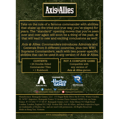 Axis & Allies Commanders Board Game