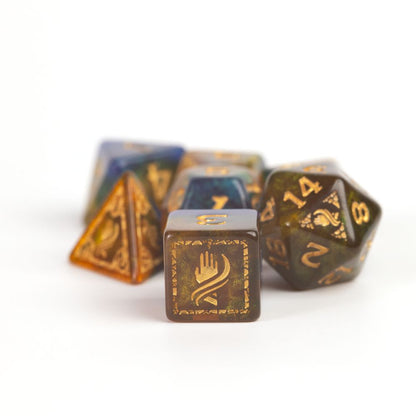 Sirius Dice D&D Adventure Dice Monk Blue / Gold Dungeons & Dragons