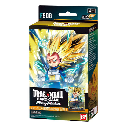 Dragon Ball Super Card Game: Fusion World Starter Deck Vegeta Mini Super Saiyan FS08 Display of 6