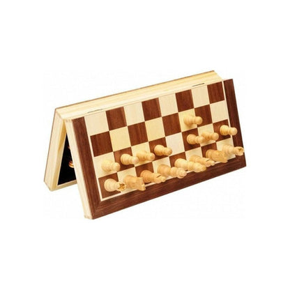 Chess 12 Inch Magnetic Folding Wood Board Game